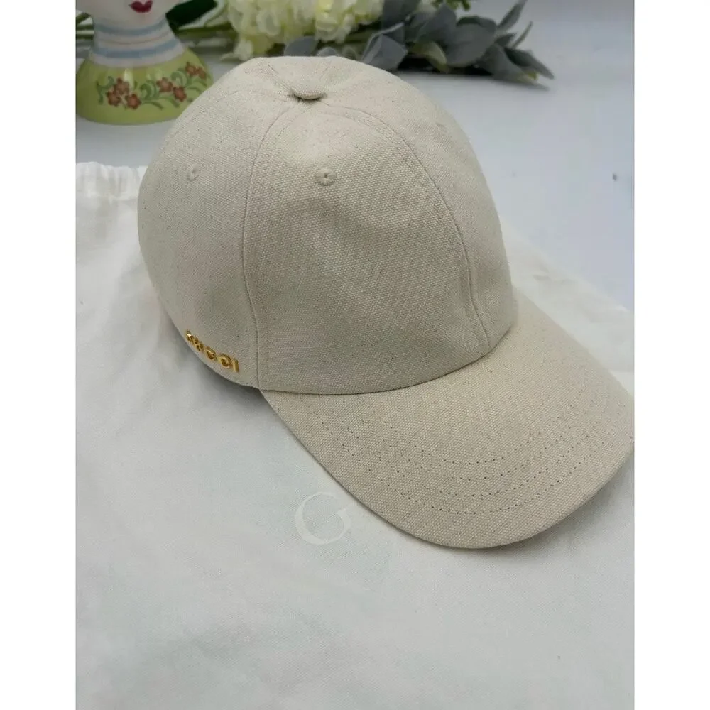 Unisex, Gucci, gold logo baseball cap size large made in Italy
